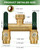 Hose Splitter 2 Way Heavy Duty, Full Flow Garden Hose Splitter with 2 Long Metal Handles, Brass Rust and Freeze Resistant Water Hose Bib Splitter, T Adapter Connector with 3/4 - Inch GHT Thread（Green）