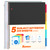 SUNEE 5 Subject Graph Paper Notebook - 400 Pages, 9"x11", 4x4 Graph Ruled Notebook, 5 Pocket Colored Dividers, 3-Hole Punched Paper, Black