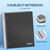 SUNEE 5 Subject Graph Paper Notebook - 400 Pages, 9"x11", 4x4 Graph Ruled Notebook, 5 Pocket Colored Dividers, 3-Hole Punched Paper, Black