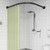 Adjustable Corner Shower Curtain Rod, Stretchable Stainless Steel L Shaped Shower Curtain Rail, Curved Bowed Shower Curtain Pole, Drill Or No Drill, For Bathroo(Size:C 90-130cm X 90-130cm,Color:Black)