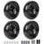 (4-Pack) 9x3.50-4” Flat Free Lawnmower Tire with 3.5" Centered Hub, 3/4" Bushings and Wheel Assemblies - PU Tire on Wheel and Adapter Kits
