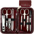 3 Swords Germany - brand quality 8 piece manicure pedicure grooming kit set with burgundy synthetic leather case - Made by 3 Swords