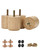Btowin 2 inch Solid Wood Bun Furniture Legs, 4Pcs Mid-Century Varnish