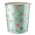 Home Plus 7.7 Litre Quality Floral Design Lightweight Waste Paper Basket Bin (Vintage Floral Jade Green & Silver)