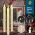 SEHNSY Flameless Taper Candles with Remote, Real Wax Battery Operated LED Candles with 3D Flickering Flame, 9.6" 3PCS Ivory Realistic Dripless Candlesticks for Home Wedding Decor Christmas Decor