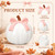Thyle Fall Pumpkin with Pink Bow Decor, Coquette Pumpkin Centerpiece