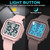 Edillas Square Digital Watch for Womens Mens (Big Numbers Large Face 5ATM Waterproof Alarm Stopwatch Date Week Military Back Light) Watch for Teenagers