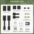 Moquin Double Front Door Lock Set, Matte Black Square Front Door Hardware Set with Dummy, Heavy Duty Door Handle with Deadbolt, Double Entry Door Lock Set with Reversible Handle