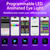 2Pcs Sync Devil Led Eyes for Car Windshield, 23.4"X 4.7" Ojos Led para Carro Lights for Truck, Programmable Full Color Animated Matrix Panel, Electra Eyes, Smart App & Remote Control