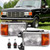 ATOMTEC Headlights Assembly Fit For 1987 1988 1989 1990 1991 Ford Bronco F150 F250 Truck Halogen Headlamps w/Bulbs Amber Corner Chrome Housing Clear Lens Replacement E9TZ13008C E9TZ13008D FO2503105