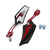 VekAuto Motorcycle Aluminum Alloy Red Black Handlebar Rear View Side Mirror 2 Pcs Auto Accessories