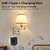 Homkin Plug-in Swing Arm Wall Sconce, Dimmable, Type-C & USB