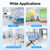 Shower Chair with Fixable Wheels, Rolling Commode Chair with Arms, Foldable Height Adjustable Shower Wheelchair with Large Commode for Seniors, Disabled, Injured, Bedside Wheelchair Bathroom Chairs