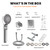 Terapaton RV Shower Faucet Set with Hose and Shower Head - All Metal Stainless Steel RV Shower Faucet Replacement, 2-in-1 Shower Head & Power Sprayer, 5 Modes Handheld Shower for RV Camper Motorhome