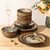 TheTerra Ceramic Dinnerware Set for 4, 12-Piece Plates and Bowls Set