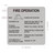 FIRE OPERATION SIGN FOR ELEVATOR (Brush Silver Aluminum, SIZE6X6INCH, DOUBLE SIDED TAPE, 1 PCS)