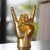 Vilead Metal Horns Sculpture,7.6" Gold Rock and Roll Hand Gesture Statue,Rock On Hand Sculpture,Gold Shelf Decor Accessories,Tabletop Statue Decor for Desk Bookshelf in Home (Golden, Right Hand)