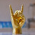 Vilead Metal Horns Sculpture,7.6" Gold Rock and Roll Hand Gesture Statue,Rock On Hand Sculpture,Gold Shelf Decor Accessories,Tabletop Statue Decor for Desk Bookshelf in Home (Golden, Right Hand)