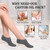 Castor Oil Pack Wrap for Feet, Castor Oil Pack Wrap Organic Cotton for Women，Castor Oil Pack Kit for Feet Arthritis and Feet Tingling feet Cracking, Moisturizing Feet Gray(Oil Not Include)
