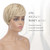 FESHFEN Pixie Cut Wigs Synthetic Short Pixie Haircut Wig with Bangs Glueless Layered Wig Wavy Wigs for Women, Mixed Blonde
