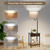 FIMEI Floor Lamp with Table, End Table with Charging Station USB Ports & Outlets, 3 Color Temperature Reading Light Bedside Table, Nightstand with Shelves for Bedroom Apartment (Natural Wood)