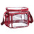BORMELUN Clear Lunch Bag for Work, Correctional Officer Work shoulder crossbody tote Concets Approved Transparent see through plastic -Encore Red