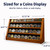 DecoWoodo Challenge Coin Display Case, 4 Row Solid Wood Military Coin Holder Rack Stand Holds 30 Coins for Desk or Wall Mount, Coin Holders for Collectors (4 Rows Walnut Finish)