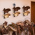 P-ALADIN Cowboy Hat Rack with Star Decor, 6-Piece Wooden Wall Hat Holder