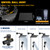 NearMoon Shower Head with Hose, High Pressure Stainless Steel Rain Shower and 3 Settings Handheld Spray Combo with Push Button Flow Control (12 Inch, Matte Black)