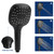NearMoon Shower Head with Hose, High Pressure Stainless Steel Rain Shower and 3 Settings Handheld Spray Combo with Push Button Flow Control (12 Inch, Matte Black)