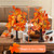 24 Inch Fall Tree with 24 LED - Warm White Lighted Fall Trees Battery Operated Artificial Maple Tree for Fall Thanksgiving Table Centerpiece