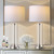 Glass Table Lamps Set of 2, Modern Silver Dimmable Beside Lamps for Bedroom