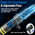 UEGHNS RV Black Tank Cleaning Wand, RV Toilet Wand with 360° Rotating Brass Sprayer Head 63" Flexible Hose 1/4-Turn Shutoff Valve for RV Camper Holding Tank Flushing & Outdoor Watering