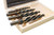 Accusize Industrial Tools - 4 Pc High-Speed Steel Spiral Flute Car Reamer Set, Gold Oxide Finish, Sizes 3/8", 1/2", 5/8", 3/4", Fits 3/8'' & 1/2'' Chuck, 0522-1800