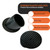 Patio Swing Feet Replacement - Fits 1.5" (38mm) Diameter Leg Tubes Anti-Slip Angled Plastic Foot Caps to Secure & Stabilize Outdoor Porch Canopy Swing Chair Stand on Ground, Black (4 Pack)