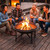 Fire Beauty 22" Outdoor Wood Burning Fire Pit with Spark Screen, Black