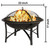 Fire Beauty 22" Outdoor Wood Burning Fire Pit with Spark Screen, Black