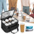 Trunab 8-Cup Drink Carrier for Delivery Insulated Tote Bag, Black