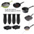 8 Pcs Non-Slip Silicone Hot Handle Holder & Assist Grips, Potholder for Cast Iron Skillets, Heat Resistant Handle Cover Sleeve for Frying Pans, Casserole, Cookware Handles, Black