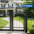 SANKINS 5-3/4" Adjustable Self Closing Aluminum Gate Hinges, Heavy Duty Gate Hinges for Metal Gates, Legged Door Hinges Fence Gate Hinge for Pool Gate, Aluminum Gate, 2pcs, Black