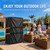 Outdoor TV Trolley Cover for 70-75 Inch Screen, Heavy Duty 600D Waterproof Rolling TV Stand Cover, Weatherproof Mobile TV Cart on Wheels Protector with Remote Pocket, Black 70"x15"x57"