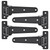 Insaga Heavy Duty Gate Hinges 1000 LBS, 13'' Strap Hinges with Ball Bearings, 6mm Thick Carbon Steel Weld-On or Bolt-On Hinges, 180° One Way Open for Barn Farm Fence Shed Garden Gates (4Pcs, Black)