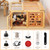 Large Chicken Brooder Box Kits 32x32x16 in Wooden Foldable Chick Brooder Box with Heated Light Thermometer Portable with Handle for up to 70 Chickens, Ducks, Quails, Hamsters, No Assembly