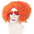 ANOGOL Short Orange Curly Wig Men Orange Clown Cosplay Wig Middle Part Hair