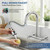 HURRAN Wall Mount Kitchen Faucet with Pull Down Sprayer, Brushed Nickel