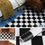 Livelynine Checkered Black and White Vinyl Flooring Roll 15.8x78.8 in Floor Contact Paper Waterproof Peel and Stick Tile Flooring for Kitchen Linoleum Bathroom Wallpaper Self Adhesive Wall Covering
