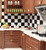 Livelynine Checkered Black and White Vinyl Flooring Roll 15.8x78.8 in Floor Contact Paper Waterproof Peel and Stick Tile Flooring for Kitchen Linoleum Bathroom Wallpaper Self Adhesive Wall Covering