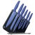 Nutriblade Knife Set with Block by Granitestone 6-Piece Professional Kitchen Chef’s Knives Ultra Sharp Stainless Steel Blades and Nonstick Granite Coating, Easy-Grip and Dishwasher-safe (Blue)