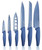 Nutriblade Knife Set with Block by Granitestone 6-Piece Professional Kitchen Chef’s Knives Ultra Sharp Stainless Steel Blades and Nonstick Granite Coating, Easy-Grip and Dishwasher-safe (Blue)