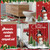 Vesici 7 Pcs Waterproof Christmas Shower Curtain Set, Classic Style